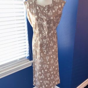 “Architectural Elegance from the 1950s” – One-of-a-Kind Handmade Shift Dress